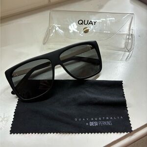 Quay Australia x Desi Perkins OTL Black Smoke Sunglasses with Case